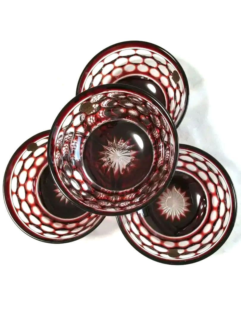 【未使用品】✡カメイガラス×クリスタル•ダルク ✡色被せ切子5脚中1脚無料