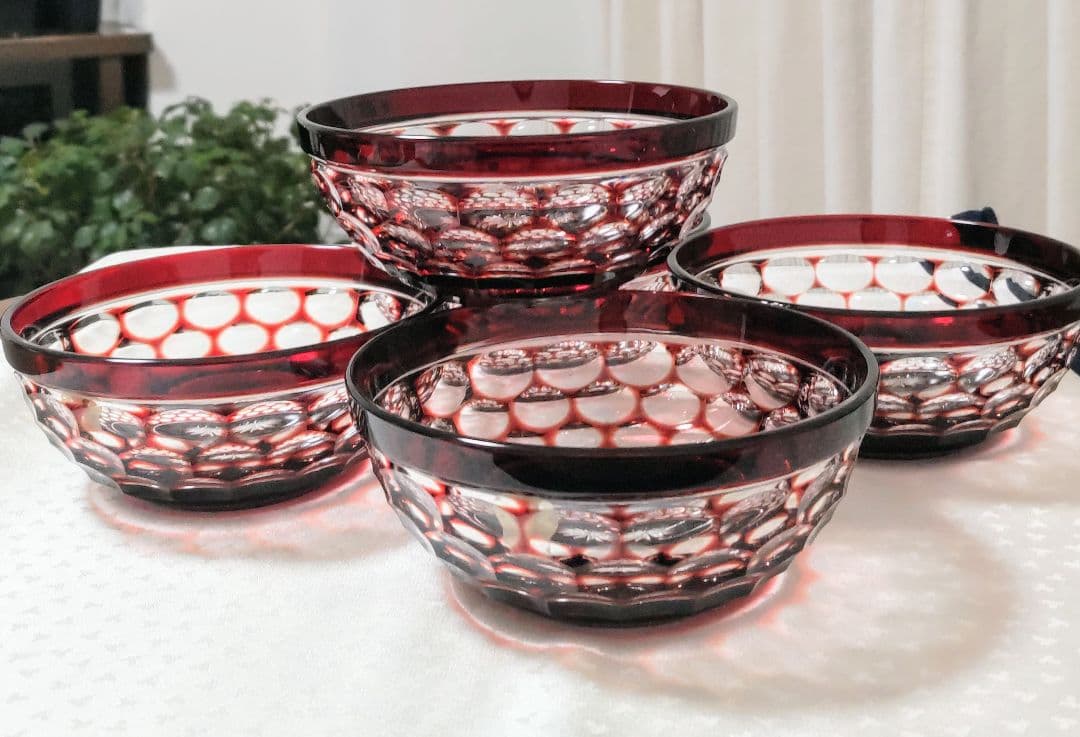 【未使用品】✡カメイガラス×クリスタル•ダルク ✡色被せ切子5脚中1脚無料