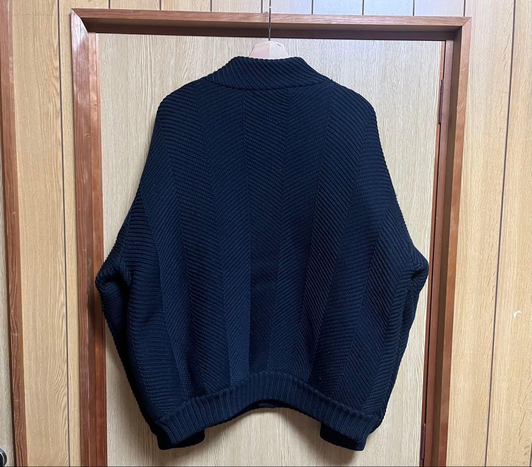 90s VALENTINO イタリア製 ウールニットブルゾン ブラック