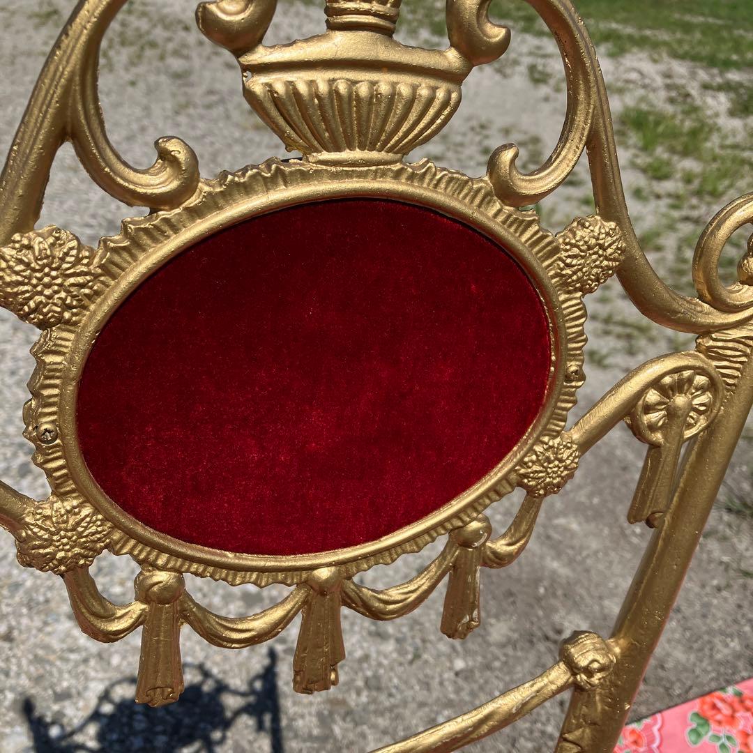 アンティーク クイーンの椅子 金の椅子 シンプル インテリア 装飾 希少