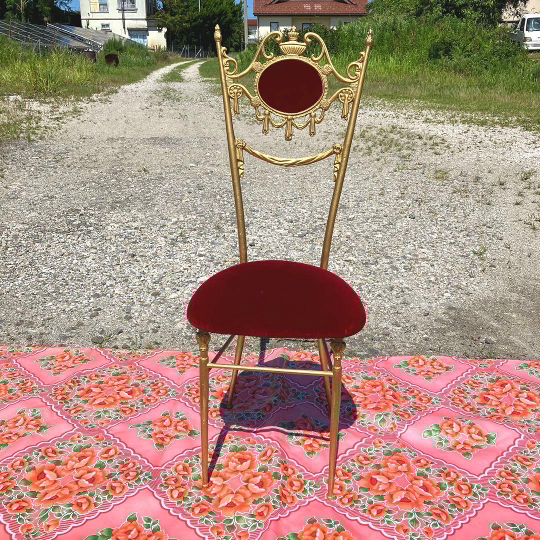 アンティーク クイーンの椅子 金の椅子 シンプル インテリア 装飾 希少