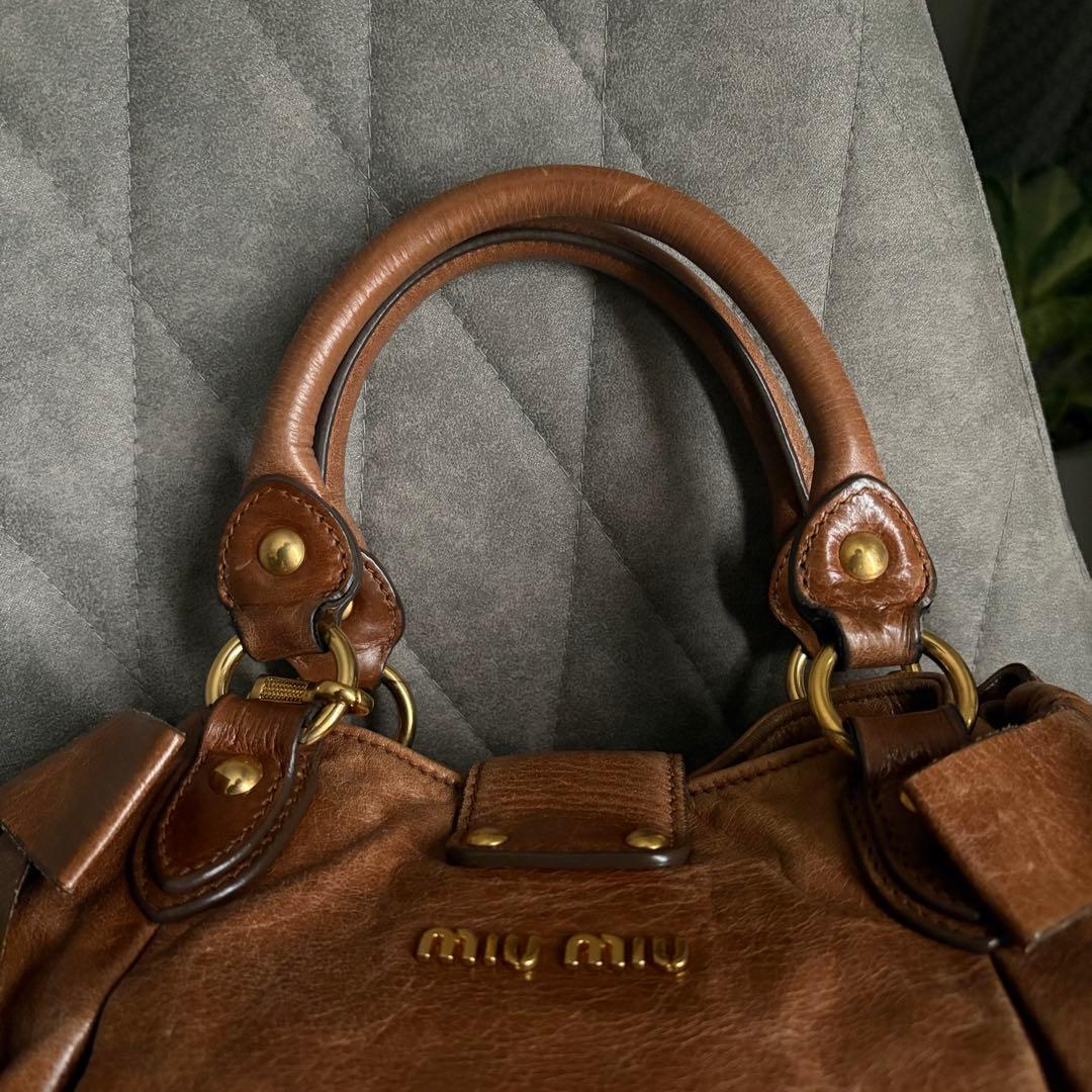 MIU MIU サイドリボン ハンド ショルダーバック 2WAY