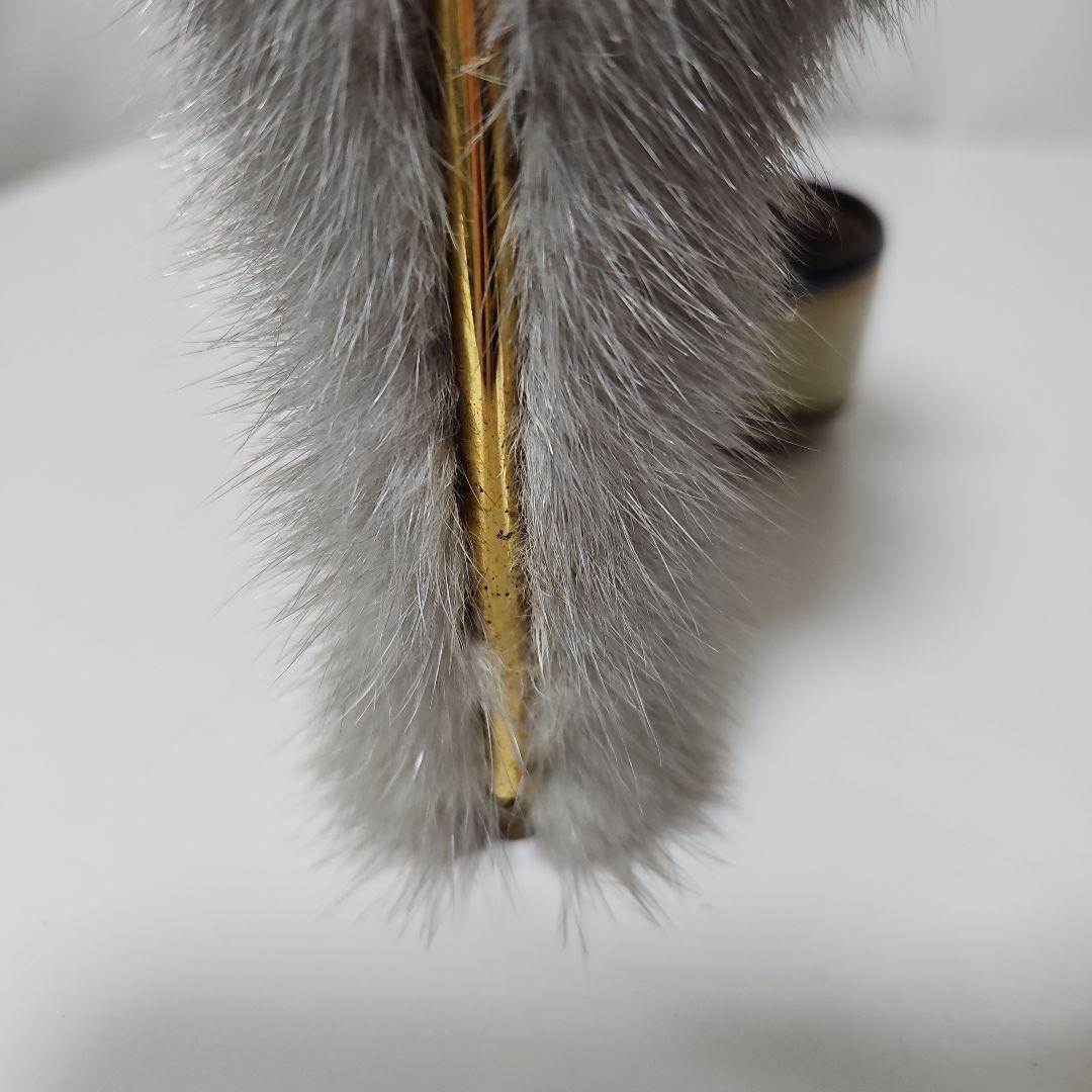 miumiu エナメル ファー付きアンクルストラップパンプス 36