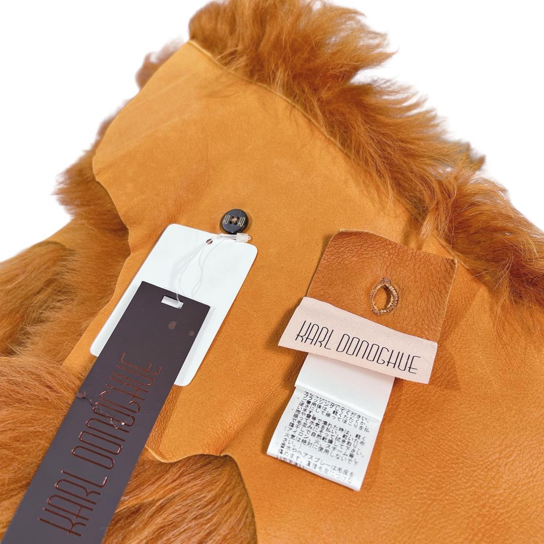 新品 カールドノヒュー ムートンマフラー ストール AMBER オレンジブラウン