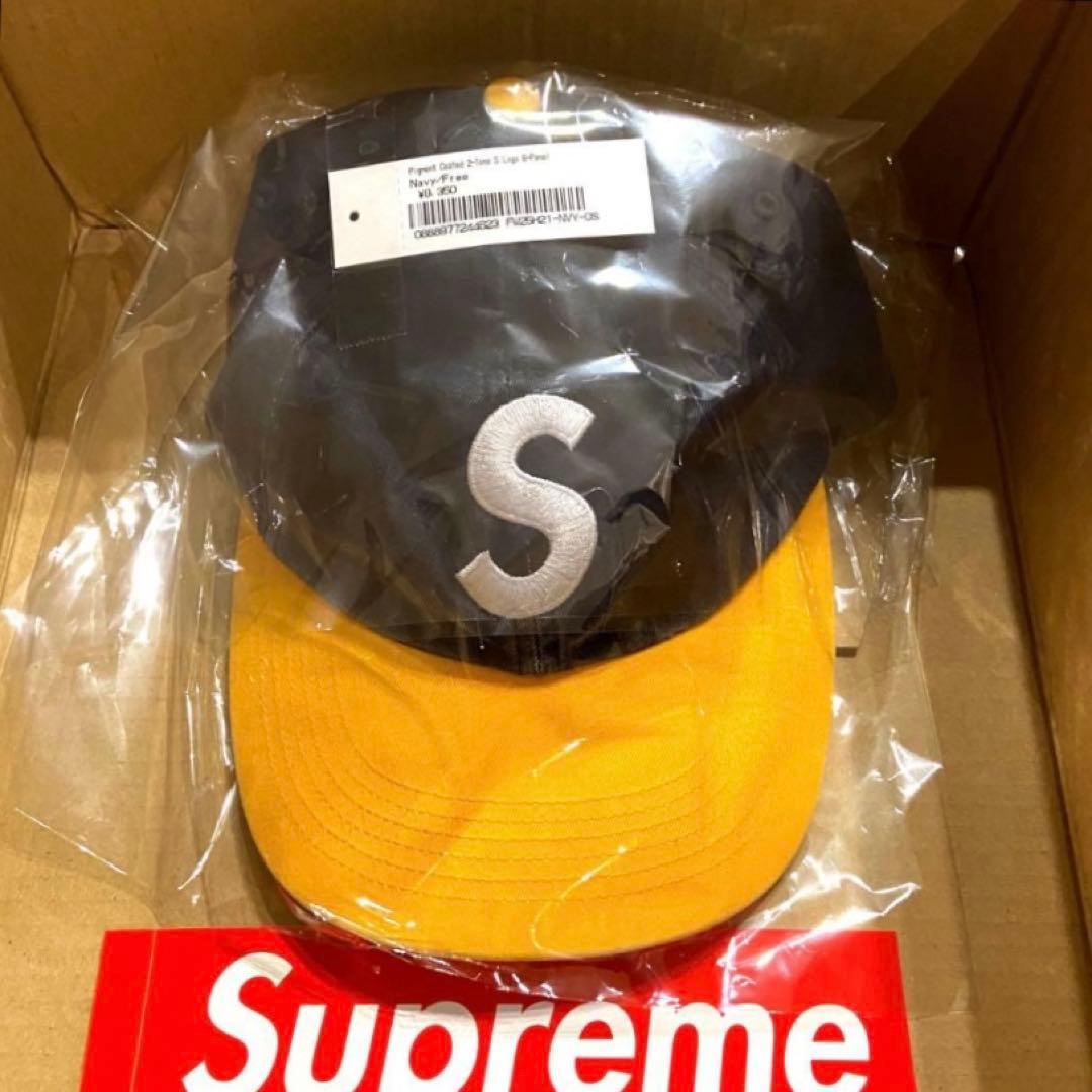 【新品】 Supreme 2-Tone S Logo 6-Panel 紺