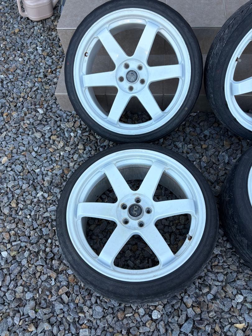 18インチ ホワイト 5スポークホイールセット