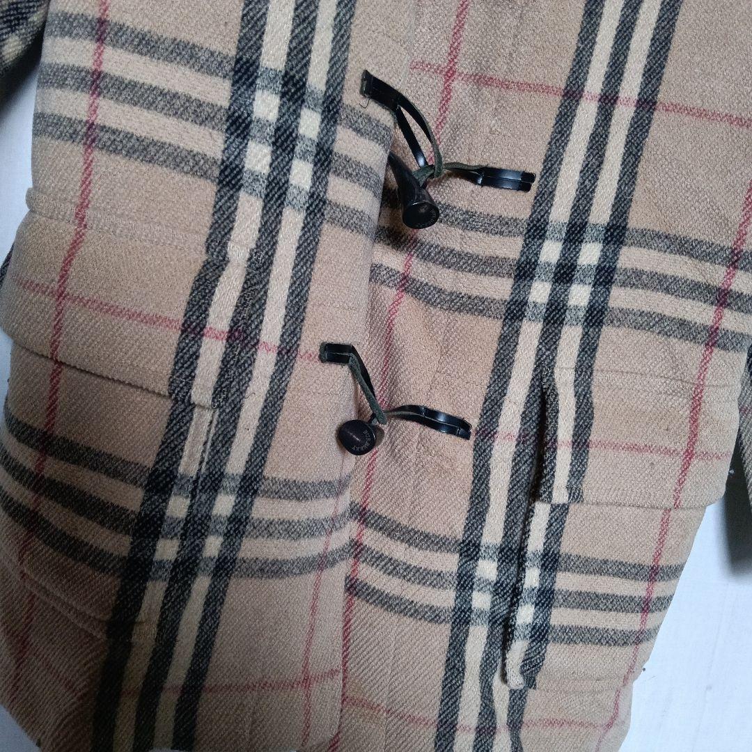 バーバリーロンドン ノバチェック柄 ウールダッフルコート レディース Lサイズ