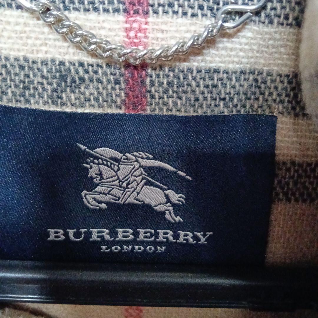 バーバリーロンドン ノバチェック柄 ウールダッフルコート レディース Lサイズ