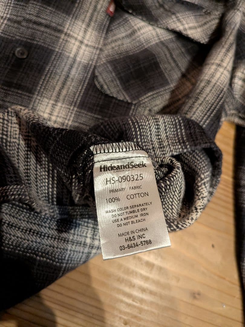 トップス hide and seek Ombre Check L/S Shirt