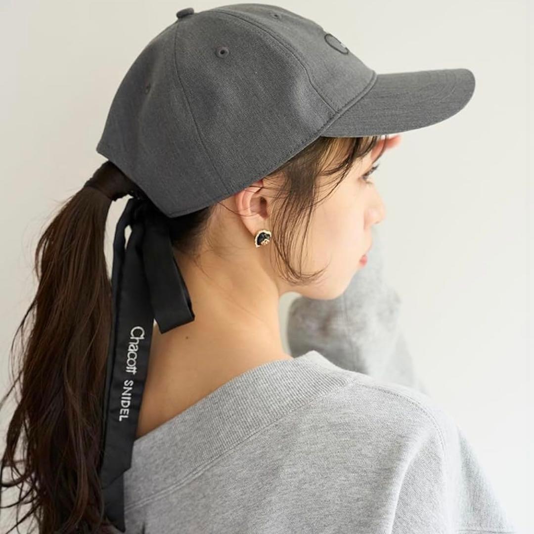 Snidel × Chacott リボン付きグレーキャップ