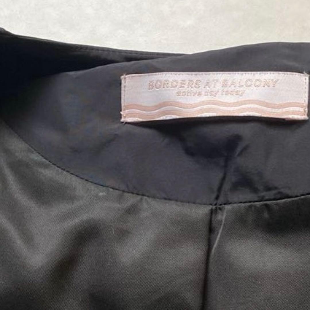 美品✨ボーダーズアットバルコニー イリデッセント パテッド ジャケット 黒 36