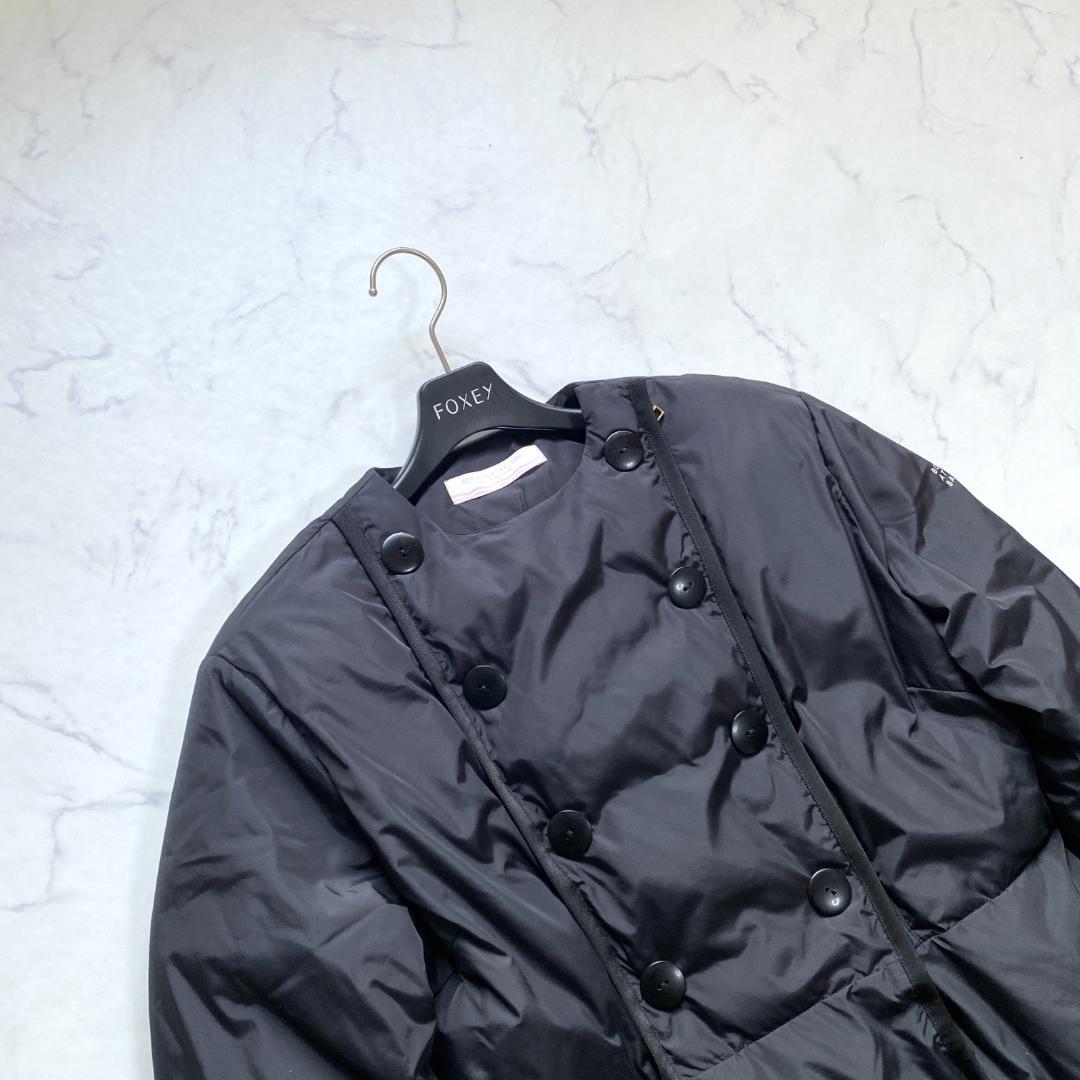 美品✨ボーダーズアットバルコニー イリデッセント パテッド ジャケット 黒 36