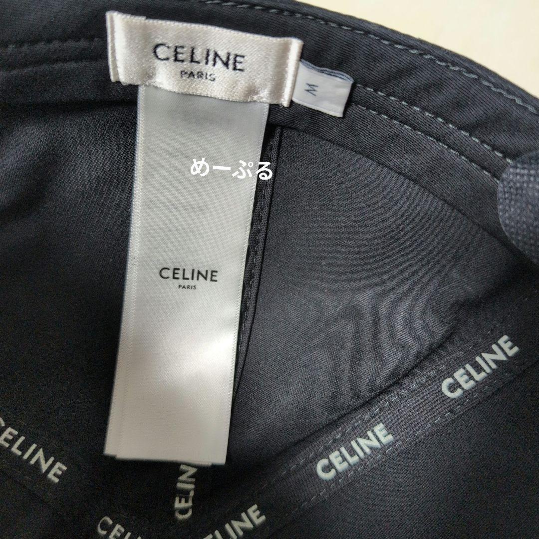 Mサイズ 美品 セリーヌ トリオンフ ベースボールキャップ 帽子 ブラック