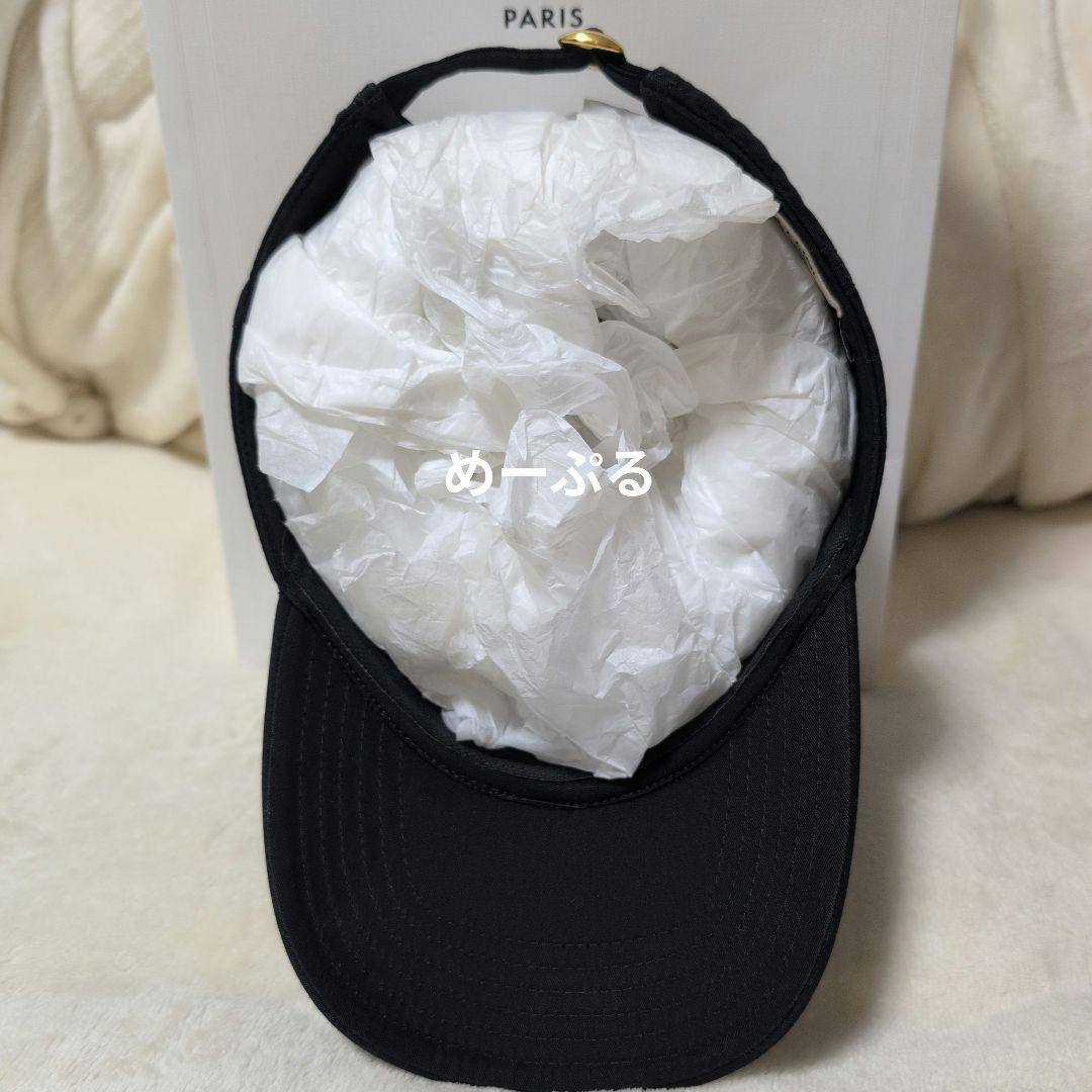 Mサイズ 美品 セリーヌ トリオンフ ベースボールキャップ 帽子 ブラック