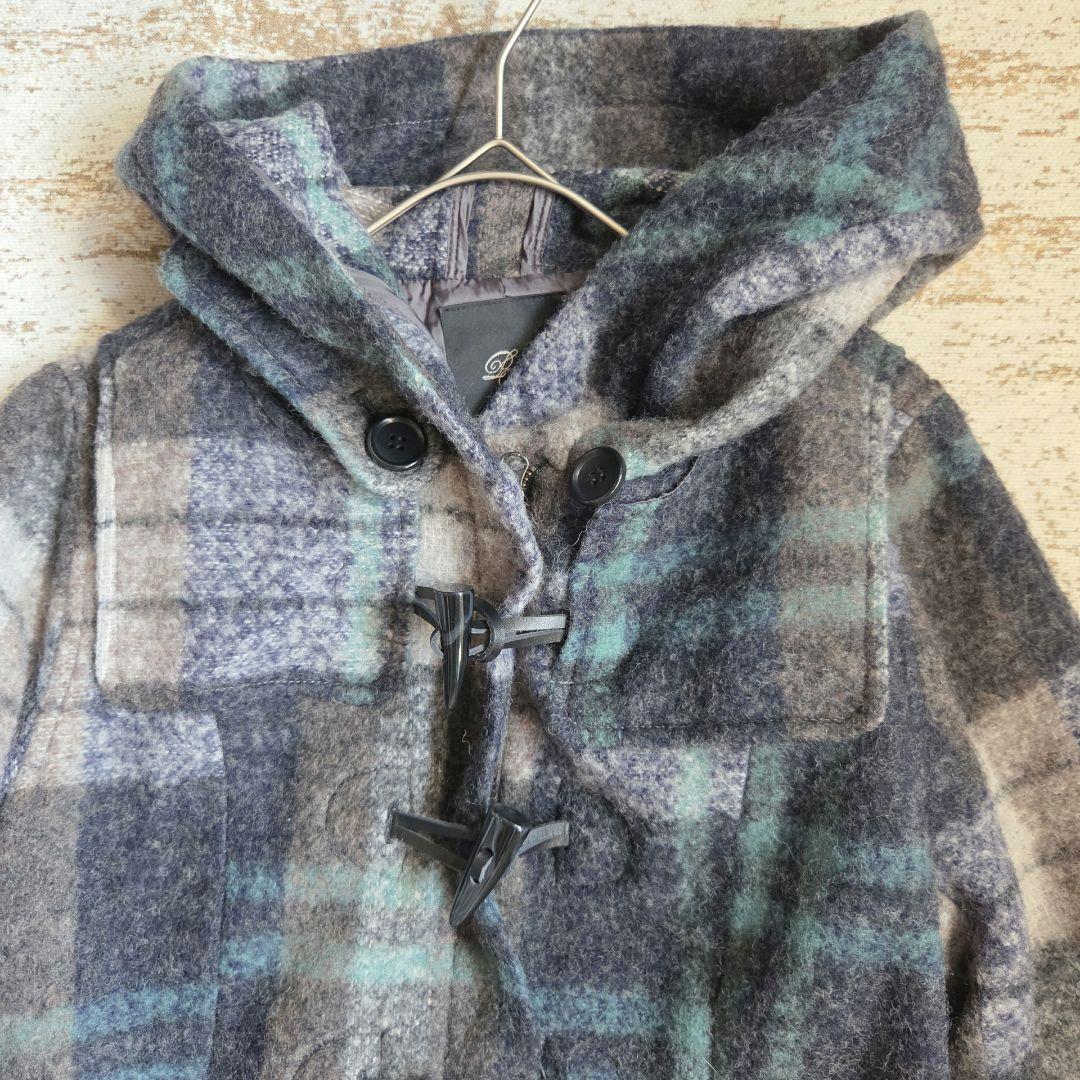 Haru◆Le-Fluy/アコーレ　◆良品◆ウールダッフルコートチェック柄