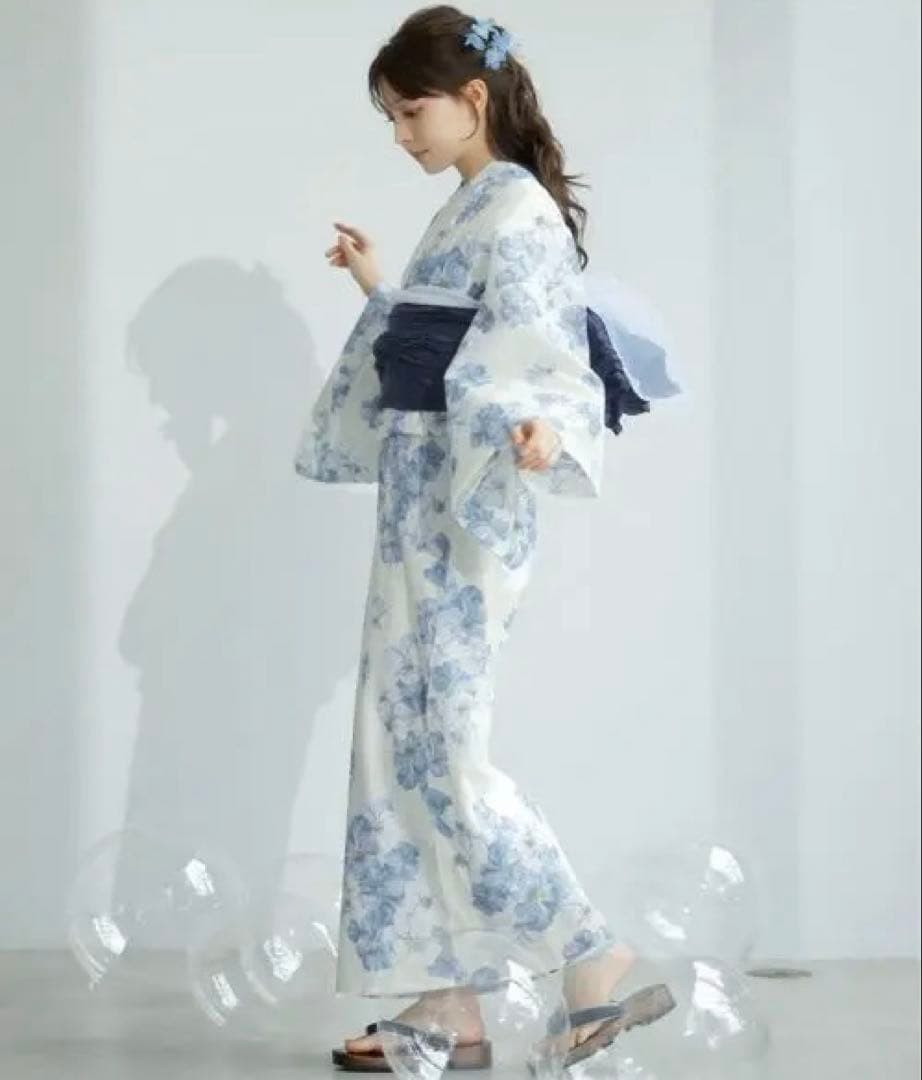 Dita 1人で着られる浴衣セット　ネイビー