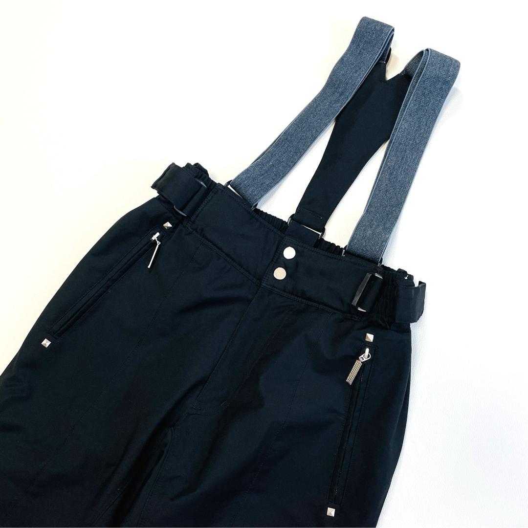 6647【美品】デサント　ビブパンツ　スキーウェア　中綿入り　ヒートナビ　黒