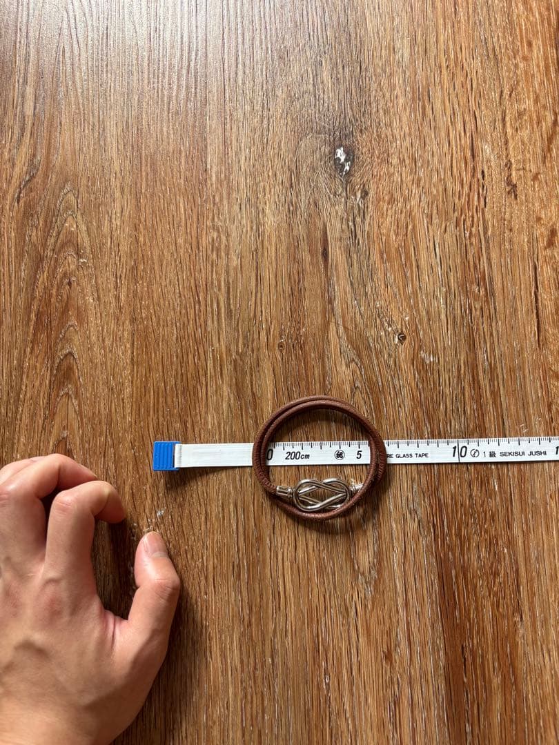 HERMES アタメブラウンレザーブレスレット