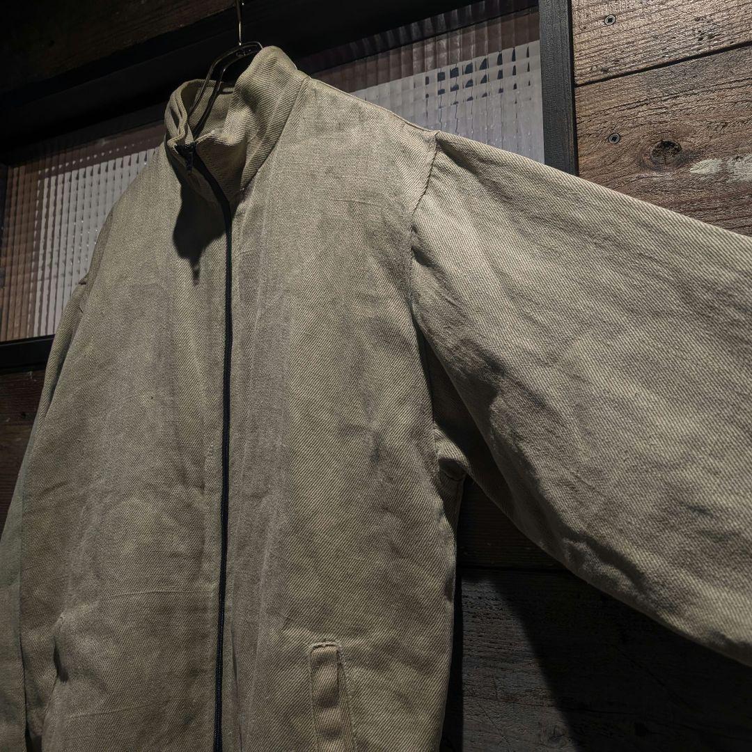 80s USA製 オールリネン 麻 ヘンプ ジップジャケット ドローコード
