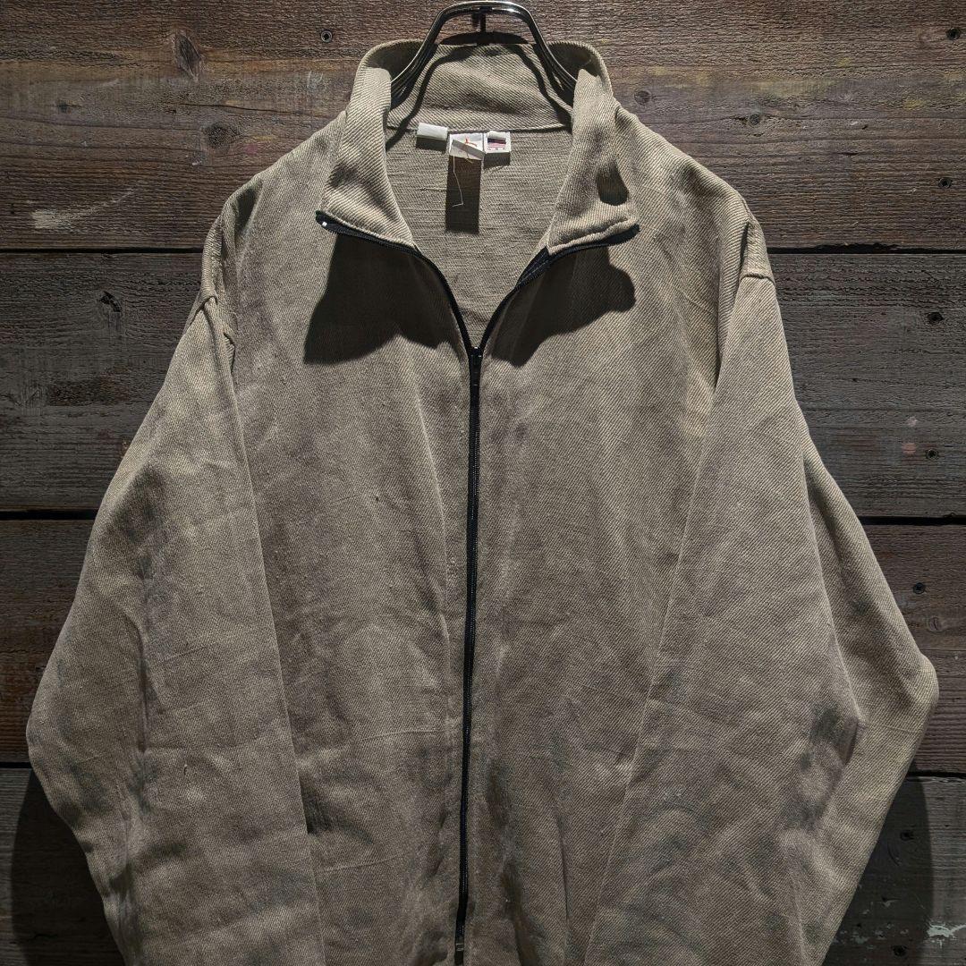 80s USA製 オールリネン 麻 ヘンプ ジップジャケット ドローコード