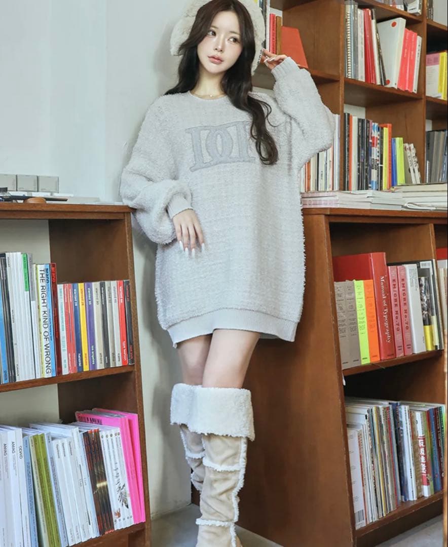 Darich DDロゴツイードニットプルオーバー　ダーリッチ　SAX