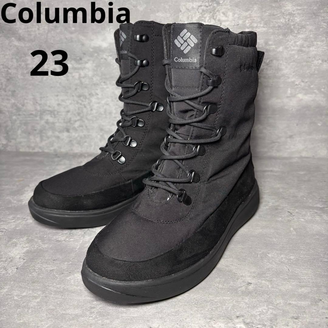【新品】コロンビア　ショートブーツ ウォータープルーフ サイドジップ 23㎝　黒