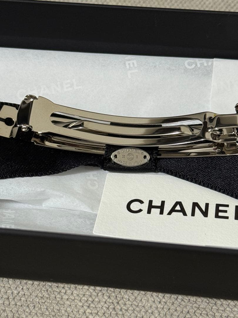 値下げ！新品未使用　シャネル　ボウ　バレッタ　リボン　ブラック　25B 最新作