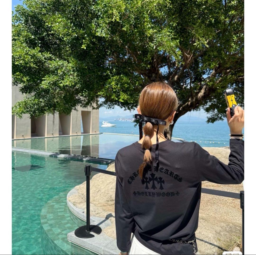 値下げ！新品未使用　シャネル　ボウ　バレッタ　リボン　ブラック　25B 最新作