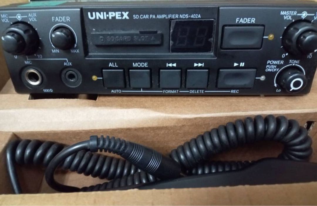 UNI-PEX車載アンプSD40W　選挙　広報　　SDレコーダー付き40W