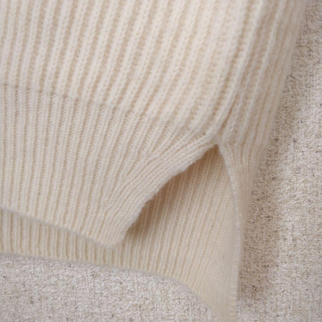 Drawer　ウールカシミヤ　リブ編み　タートルネックニット　長袖　S