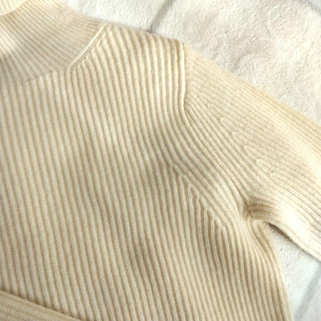 Drawer　ウールカシミヤ　リブ編み　タートルネックニット　長袖　S