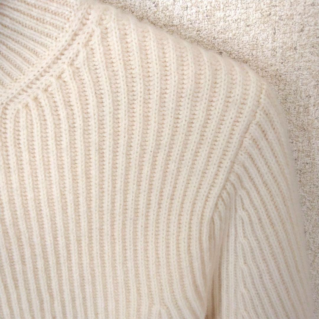 Drawer　ウールカシミヤ　リブ編み　タートルネックニット　長袖　S