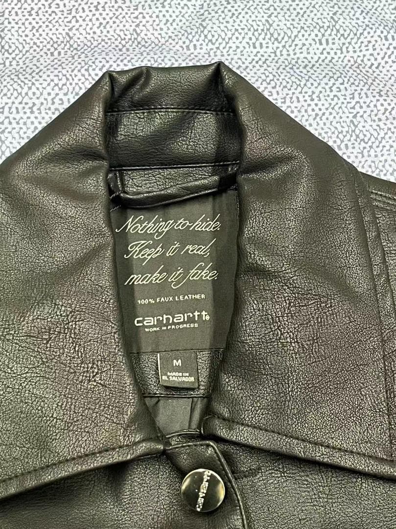 Carhartt WIP DETROIT ブラックレザージャケット Mサイズ