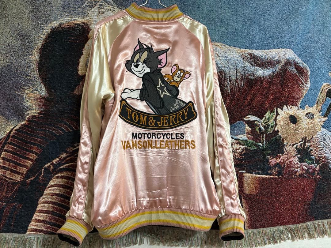 ［中古品］vanson バンソン　トムとジェリー　スカジャン　XXL