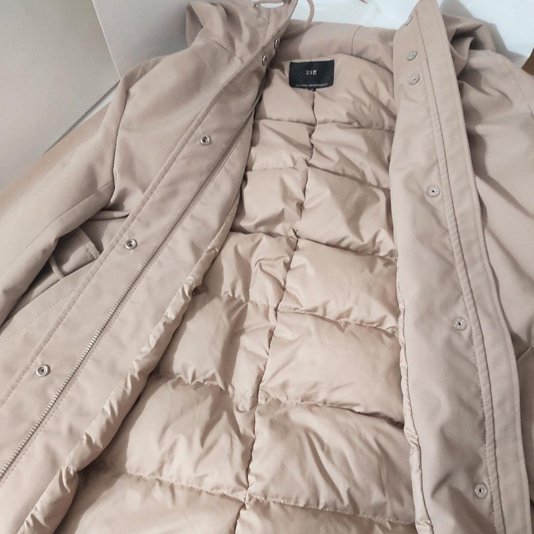 美品23区 撥水 ミリタリーフーデットダウンコートストロベリーフィールズ