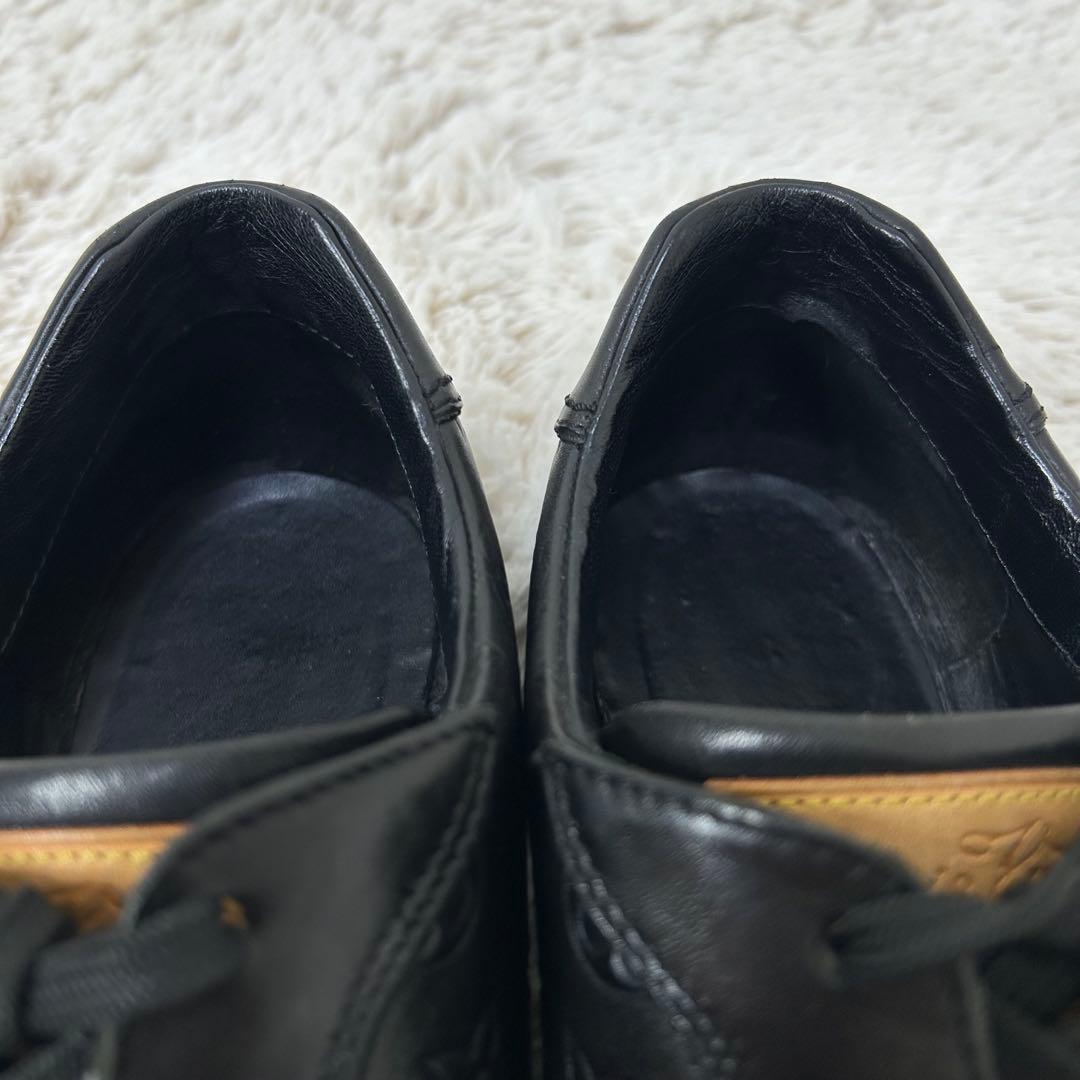 美品 ルイヴィトン ジャーマントレーナー レザー スニーカー 黒 モノグラム 7