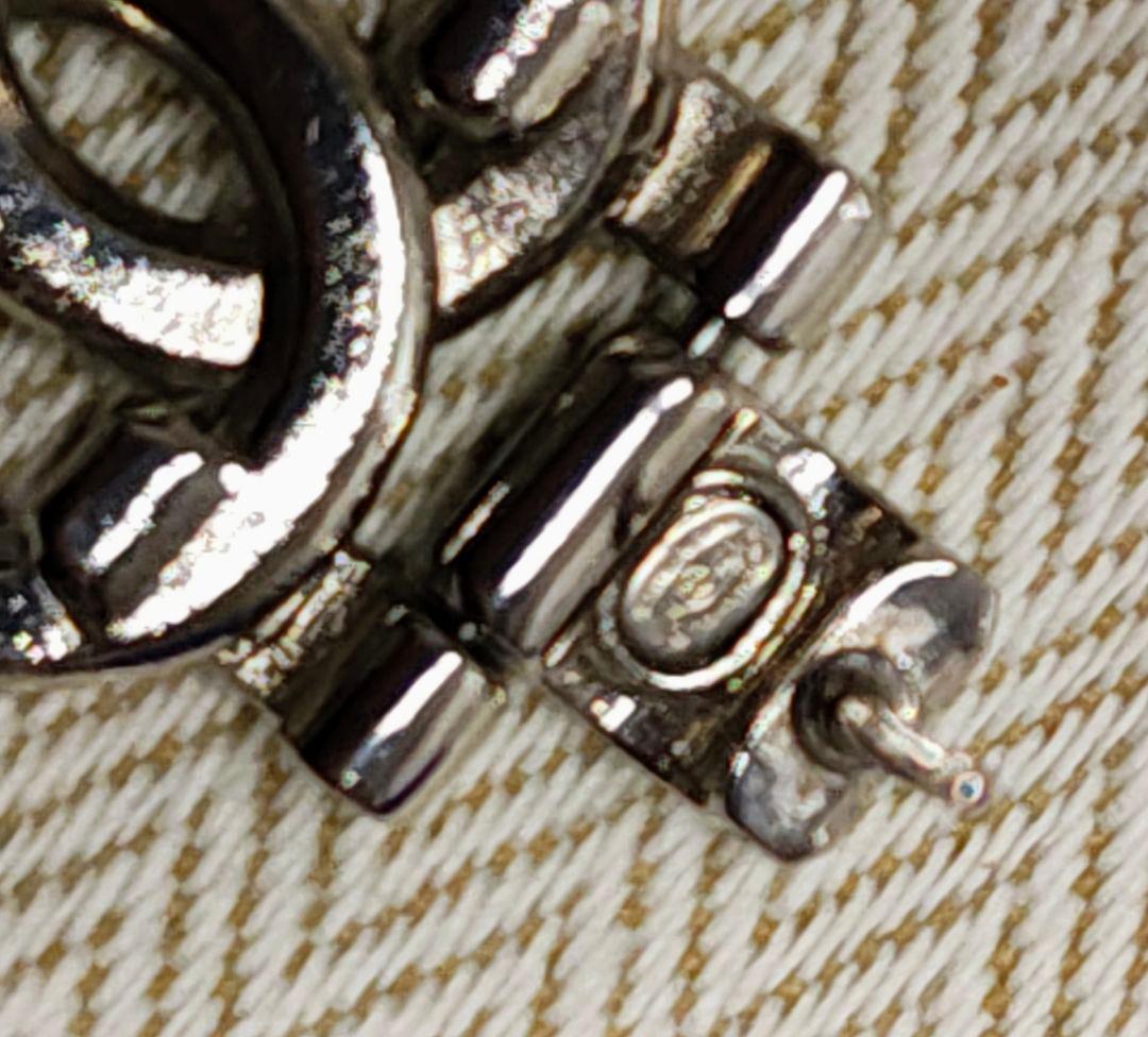 シャネル ココ ラインストーン ピアス 金具シルバー 超美品