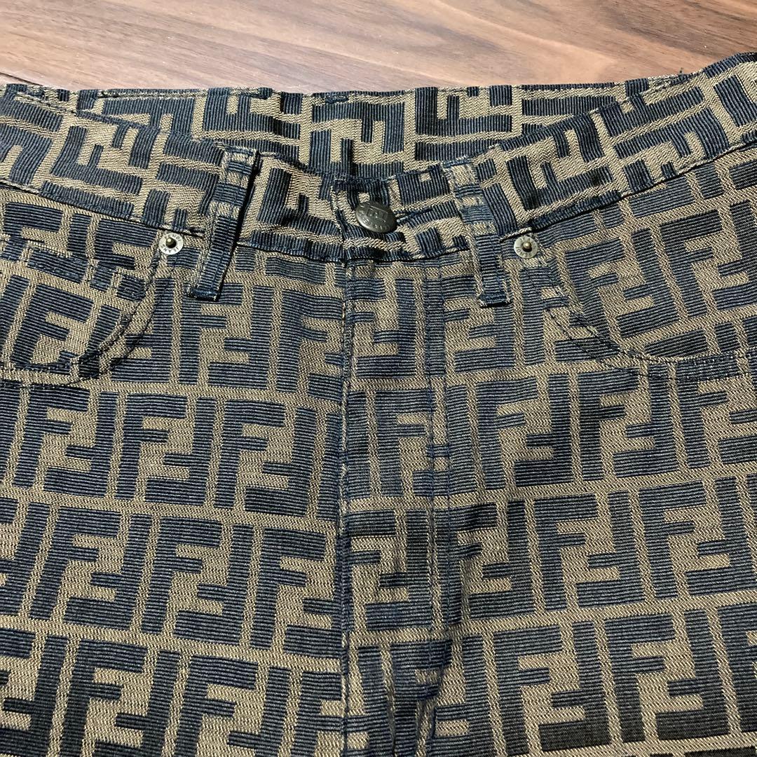 FENDI フェンディ ジーンズ パンツ スキニー ズッカ柄 総柄 モノグラム