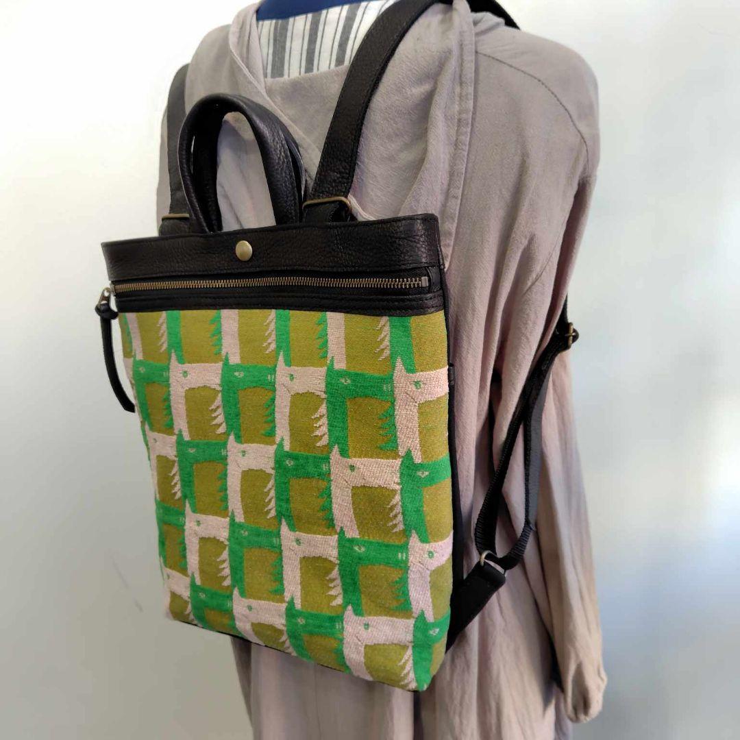 ミナペルホネン/thoroughbredサラブレットマスタード/牛革A4トートリ