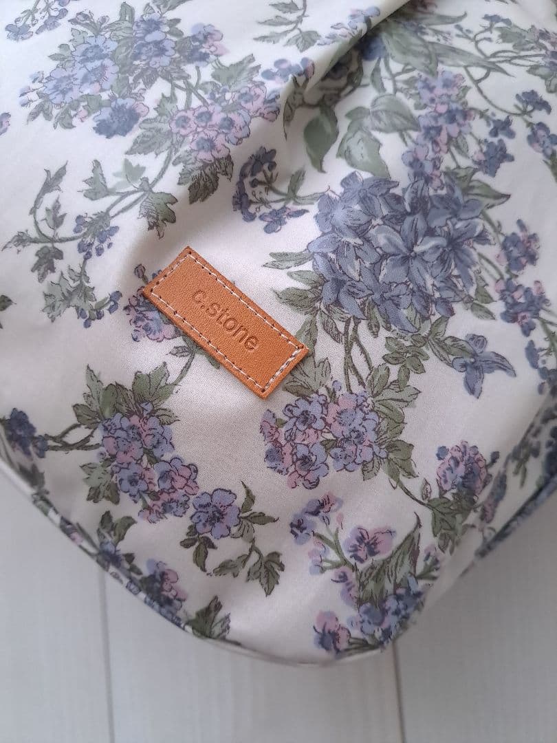 クリアランスSALE　セリーヌ　ブルー　3共布ショルダー紐付　タック入通勤バッグ