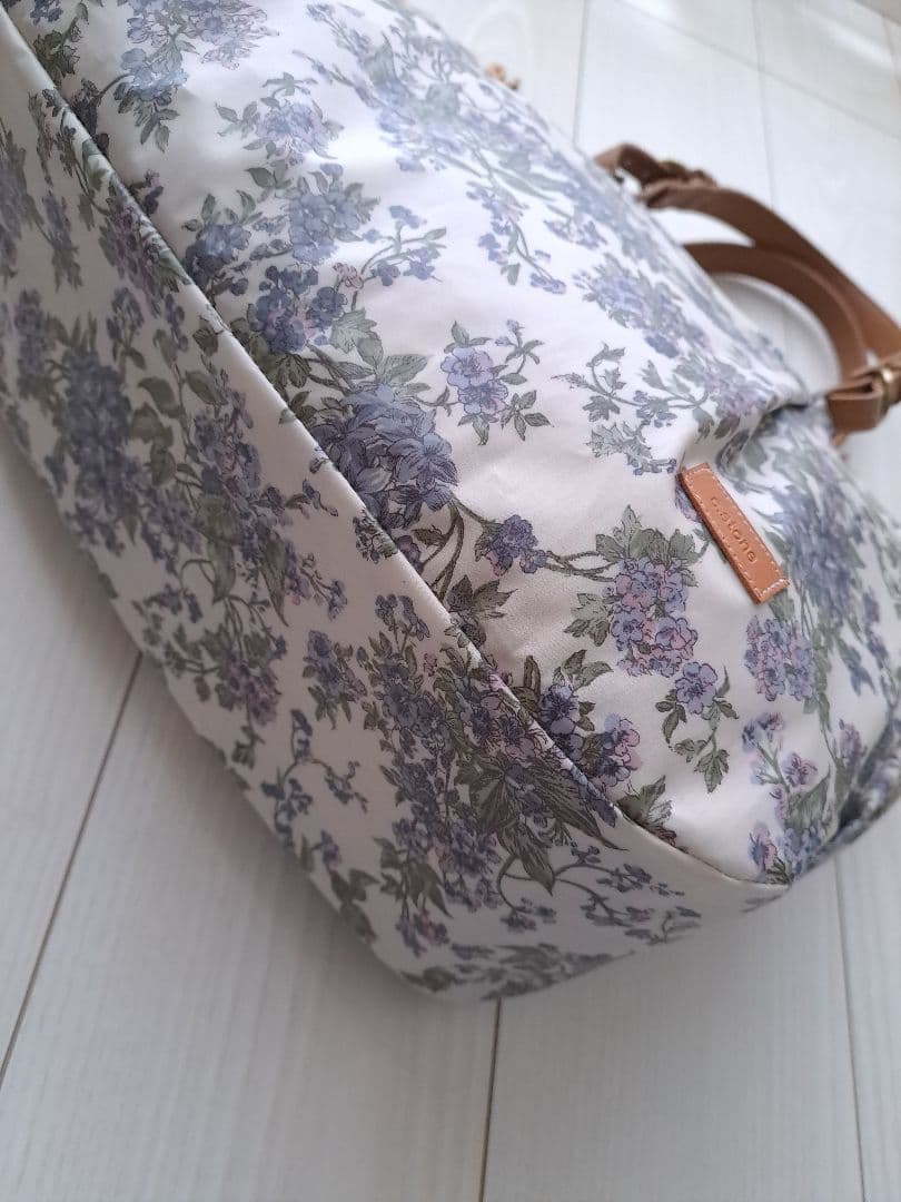 クリアランスSALE　セリーヌ　ブルー　3共布ショルダー紐付　タック入通勤バッグ