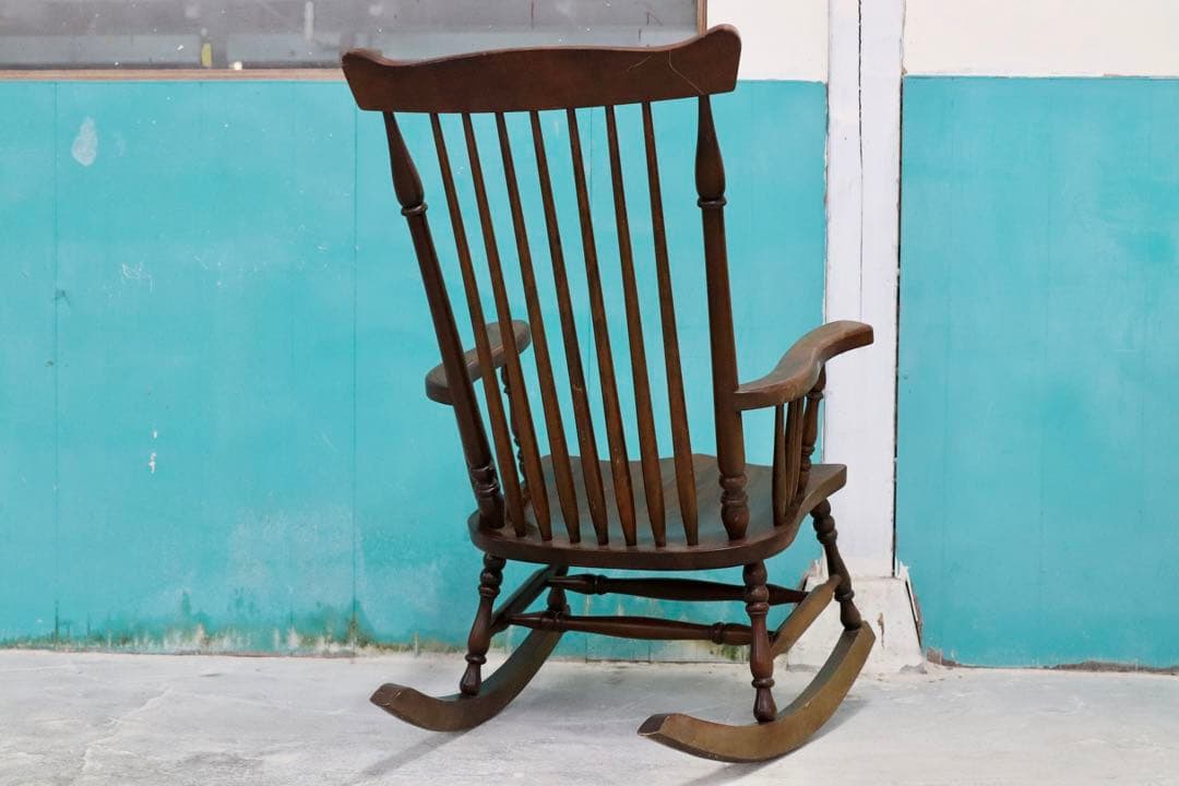 GMHK399○九州民芸家具 ロッキングチェア 揺り椅子 ミズメザクラ レトロ