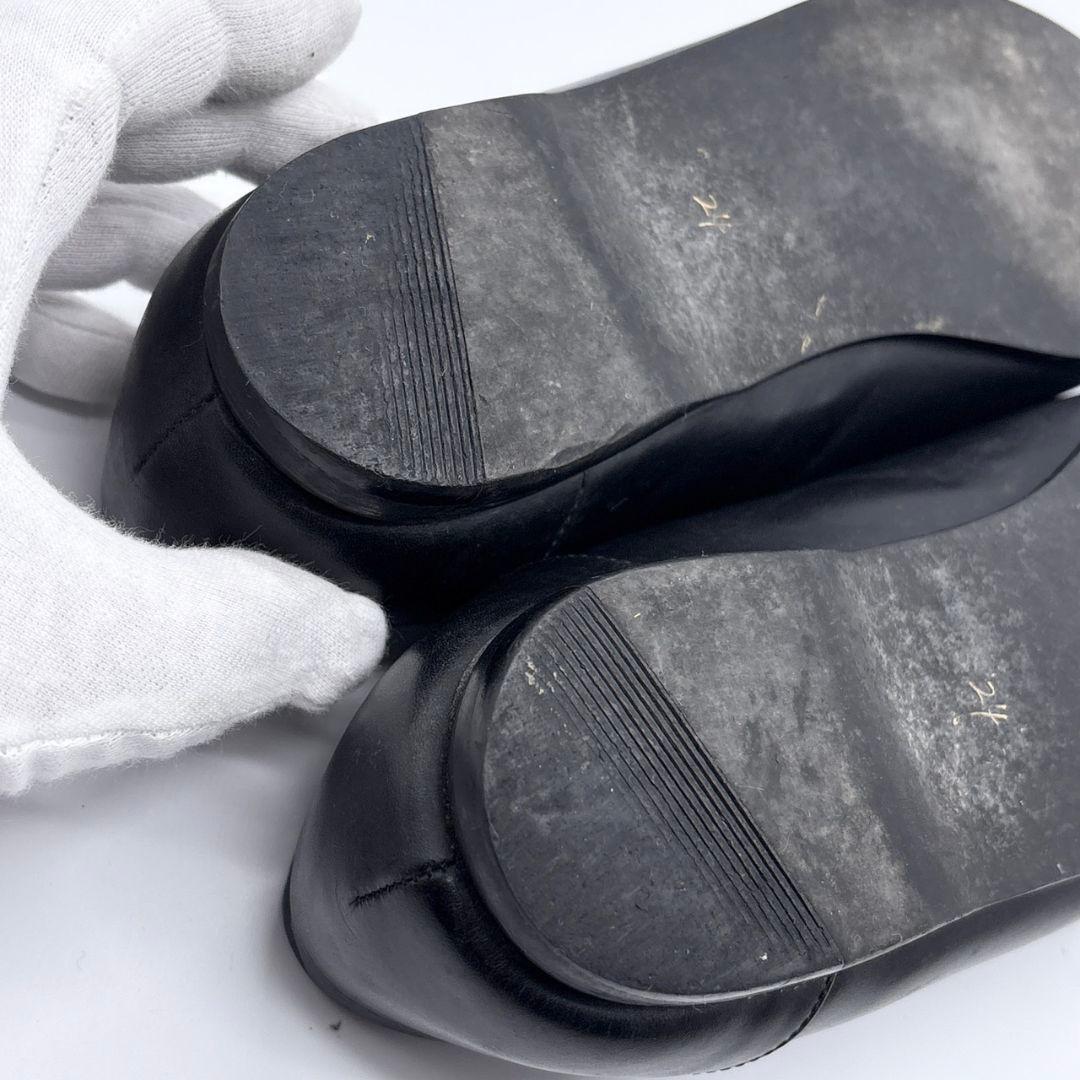 ヨーガンレール パンプス レザー ブラック 24cm オフィス