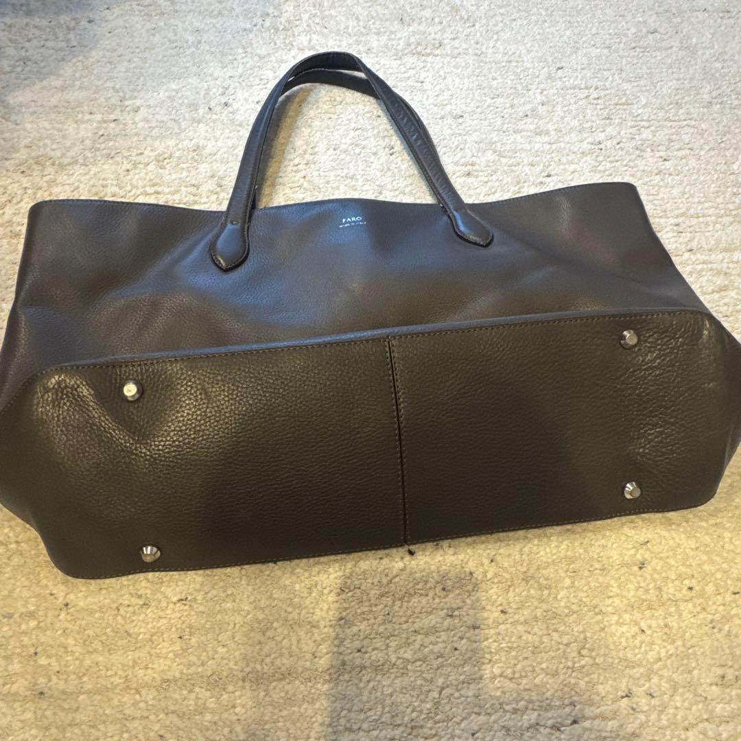FARO ファーロ MADE IN ITALY レザートート ダークブラウン