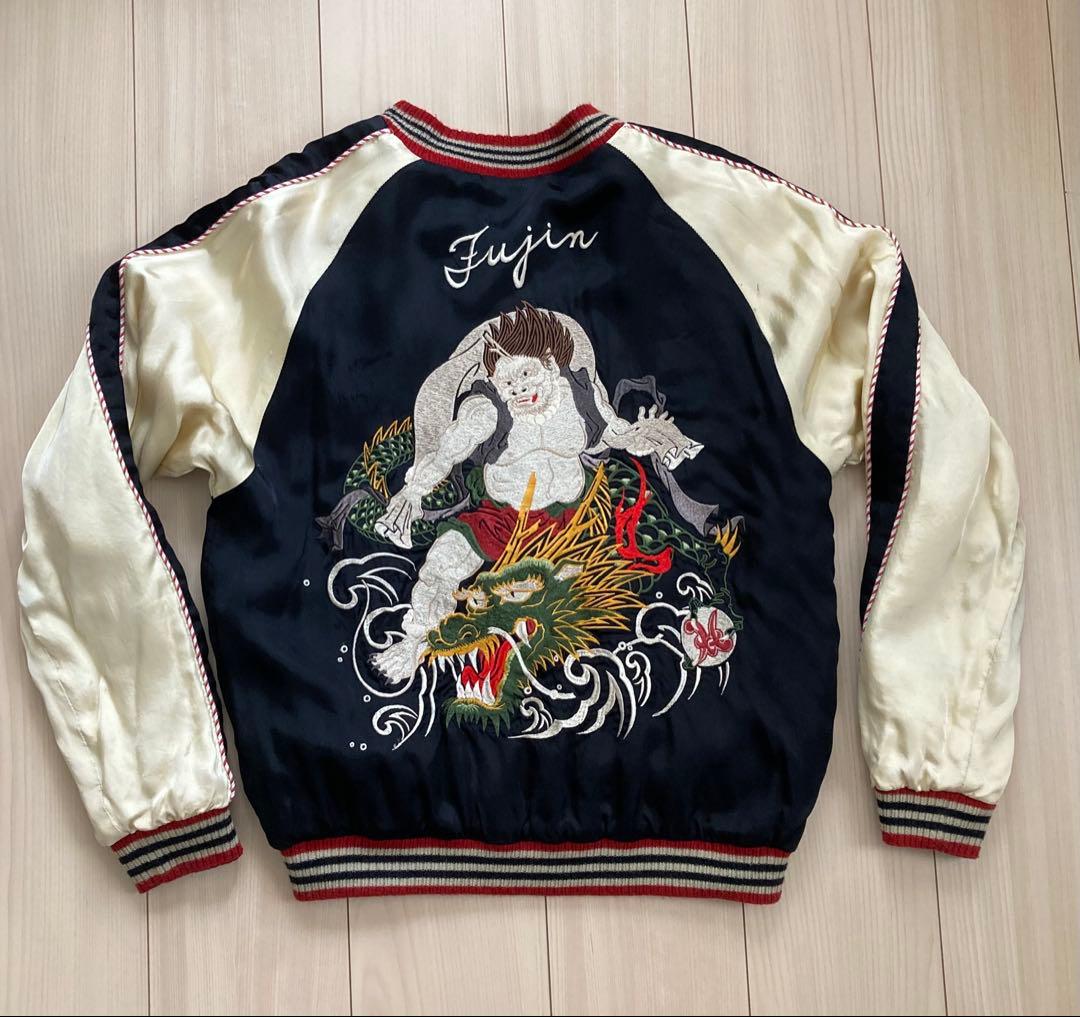 スカジャン　クロップドヘッズ　リバーシブル　風神雷神　花旅楽団　テーラー東洋