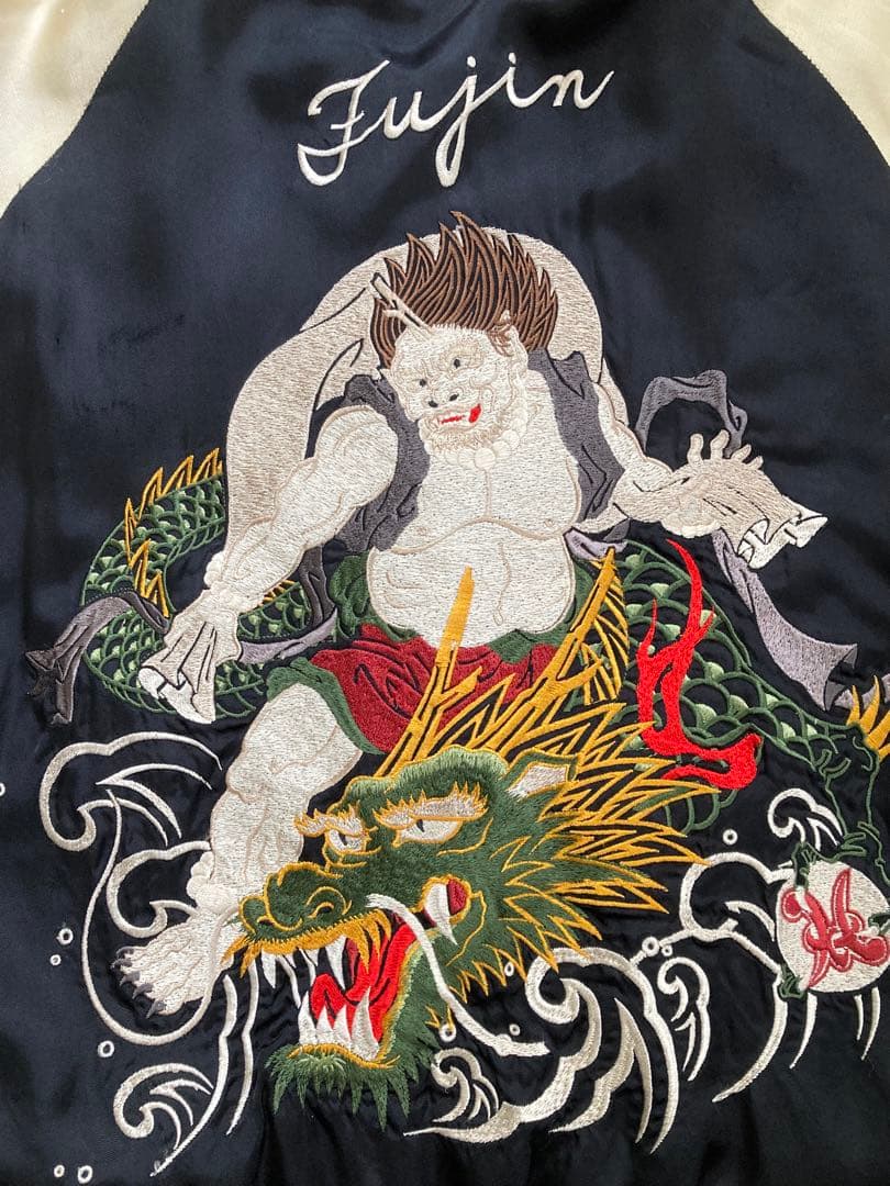 スカジャン　クロップドヘッズ　リバーシブル　風神雷神　花旅楽団　テーラー東洋