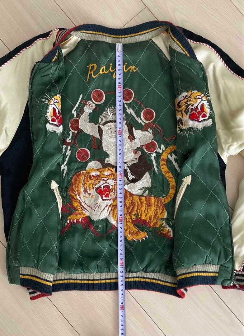 スカジャン　クロップドヘッズ　リバーシブル　風神雷神　花旅楽団　テーラー東洋