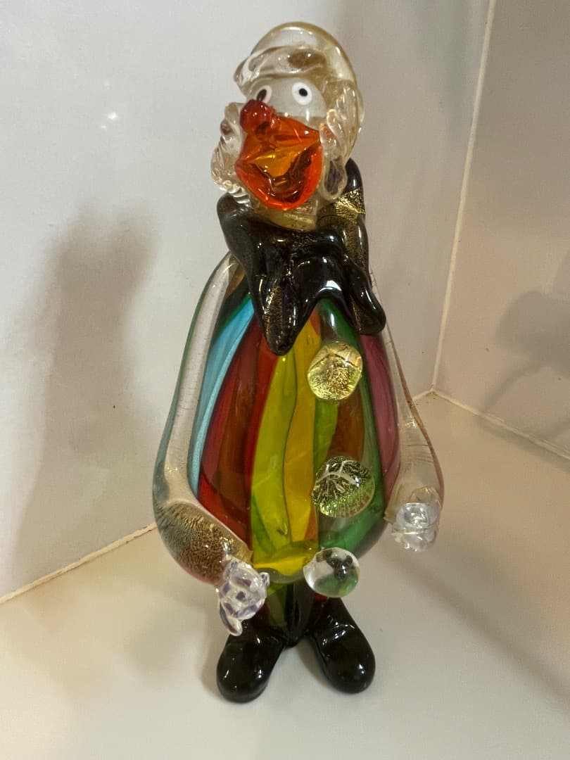 ベネチアングラス　(ムラーノガラス) ピエロ　人形