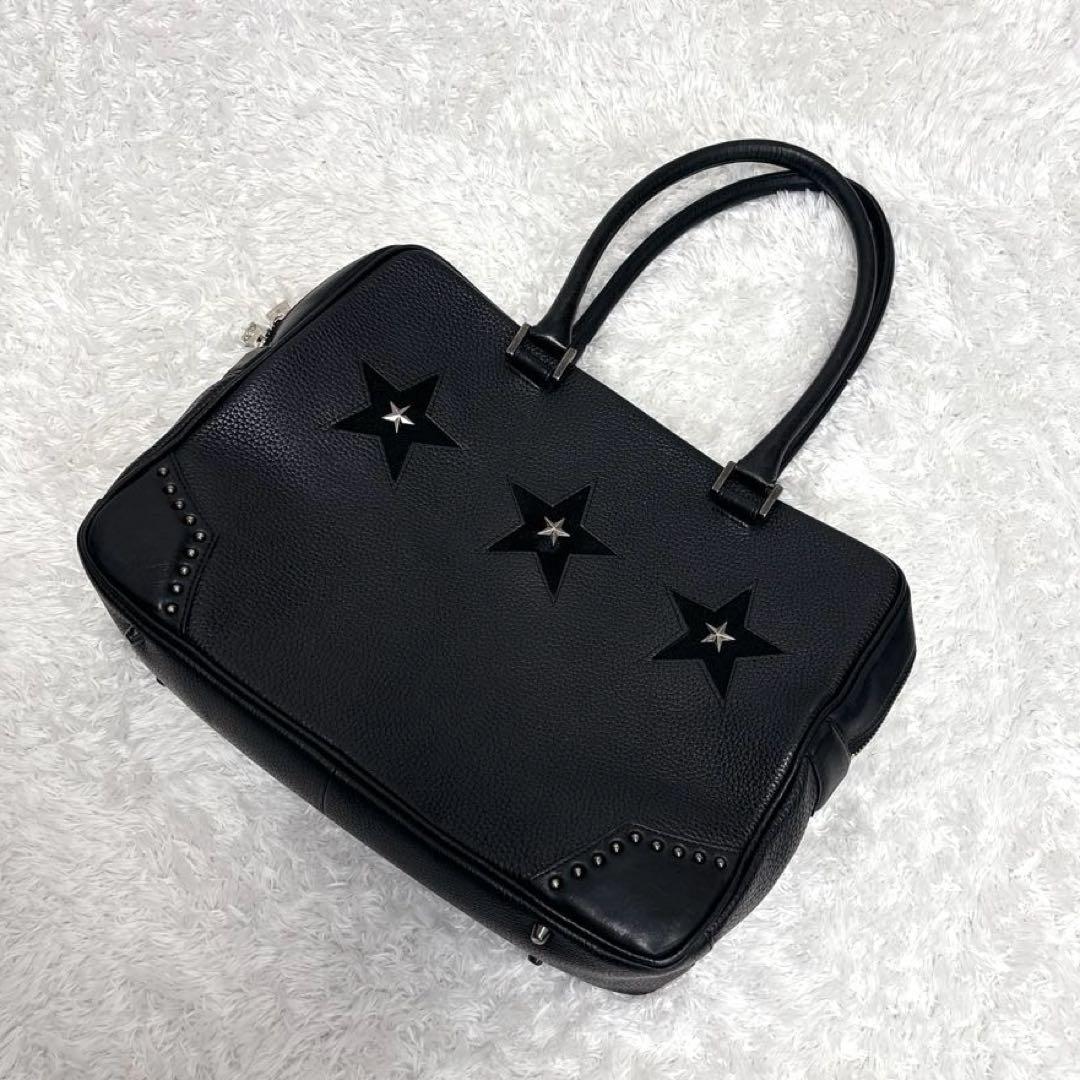 【Bajolugo】バジョルゴ レザートートバッグ スターモチーフ 黒 大容量