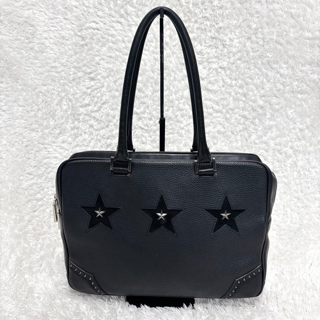 【Bajolugo】バジョルゴ レザートートバッグ スターモチーフ 黒 大容量